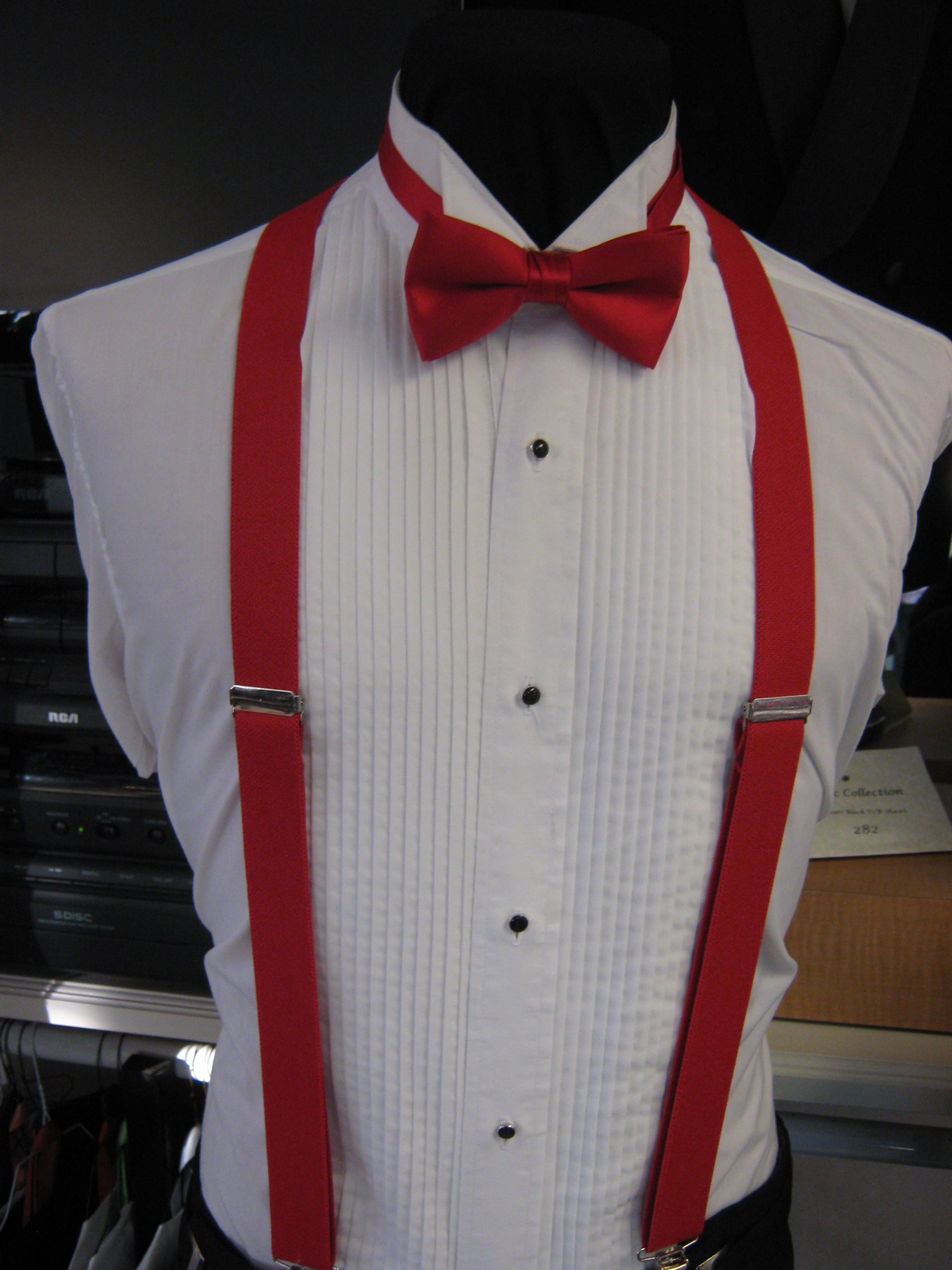 Red Suspenders with Match Bow-Prom!!