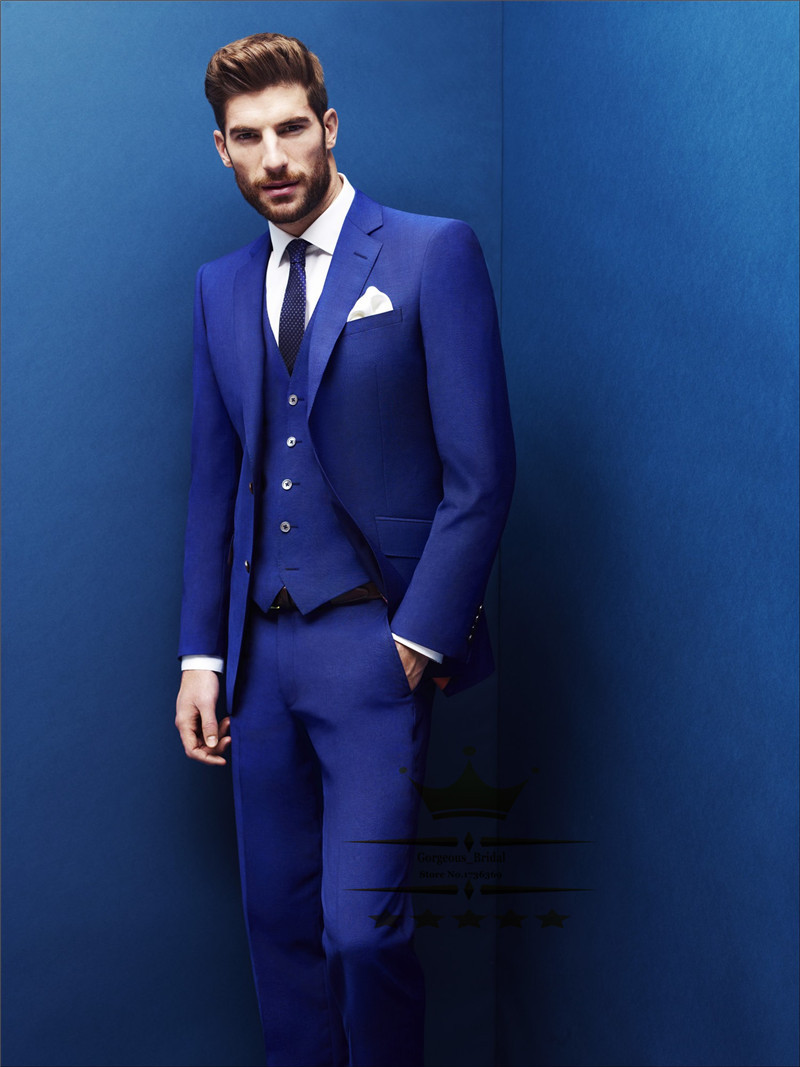 Gray tux with deals royal blue