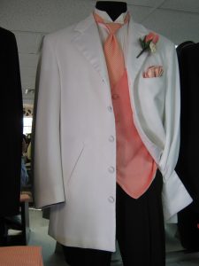 Cannes White 5 button tuxedo rental coat