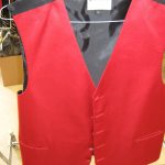 Apple Red solid vest and tie or bow