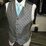 Tuxedo Checker vest with long tie