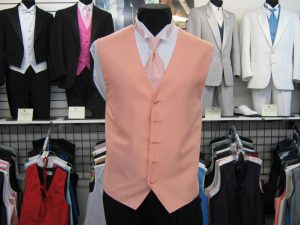 Tangerine vest and long tie