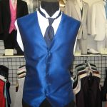 Royal blue vest and matching long tie