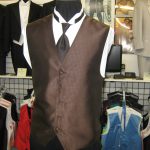 Brown Tuxedo vest and long tie