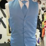 Baby Blue vest and matching long tie