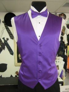 Purple vest and bow tie