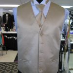 Gold full back vest and long tie