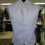 Groom Vest White with matching long tie