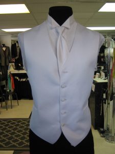 Groom Vest White with matching long tie