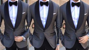 Celebrity grey tuxedo