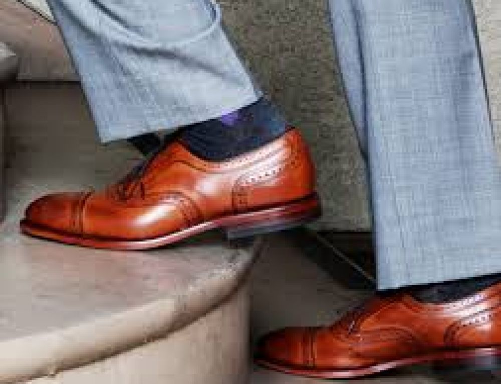 brown shoes with navy tuxedo