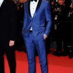 Ryan Gosling looking dapper in a blue tuxedo