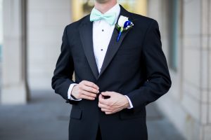 Groom in tuxedo